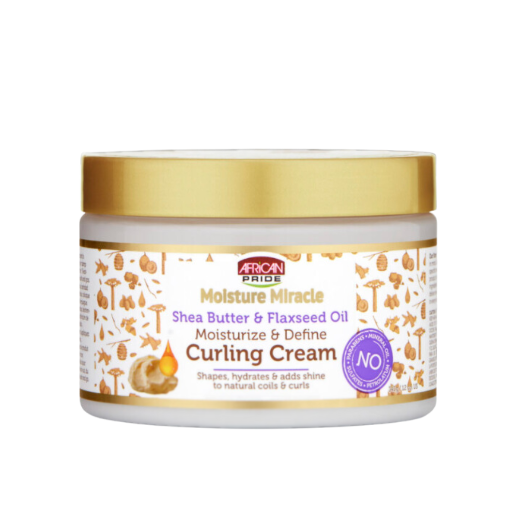 African Pride - Moisture Miracle - Shea Butter And Flaxseed Oil Curling Cream 340g