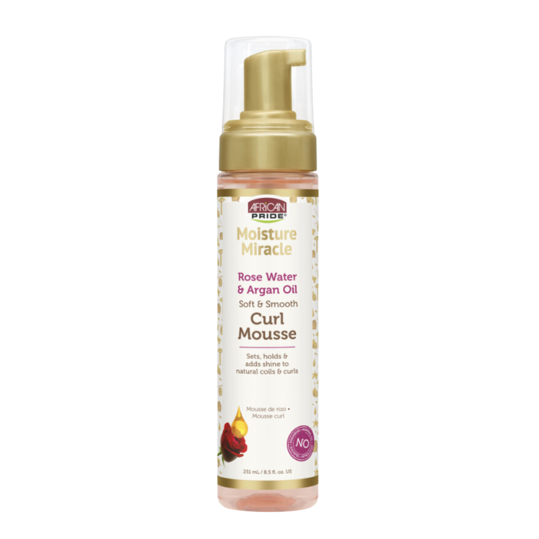 African Pride - Moisture Miracle - Rose Water And Argan Oil Curl Mousse 251 ml